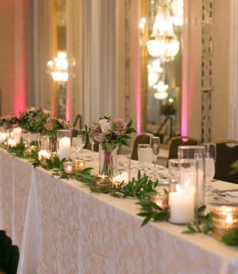 Couple Dancing in Crystal Ballroom